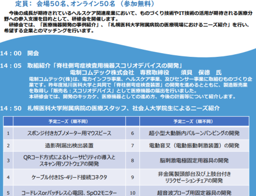 令和6年度ヘルスケア関連産業デジタル技術等活用促進事業 「医療機器等関連産業参入研修会」を開催します！